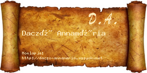 Daczó Annamária névjegykártya